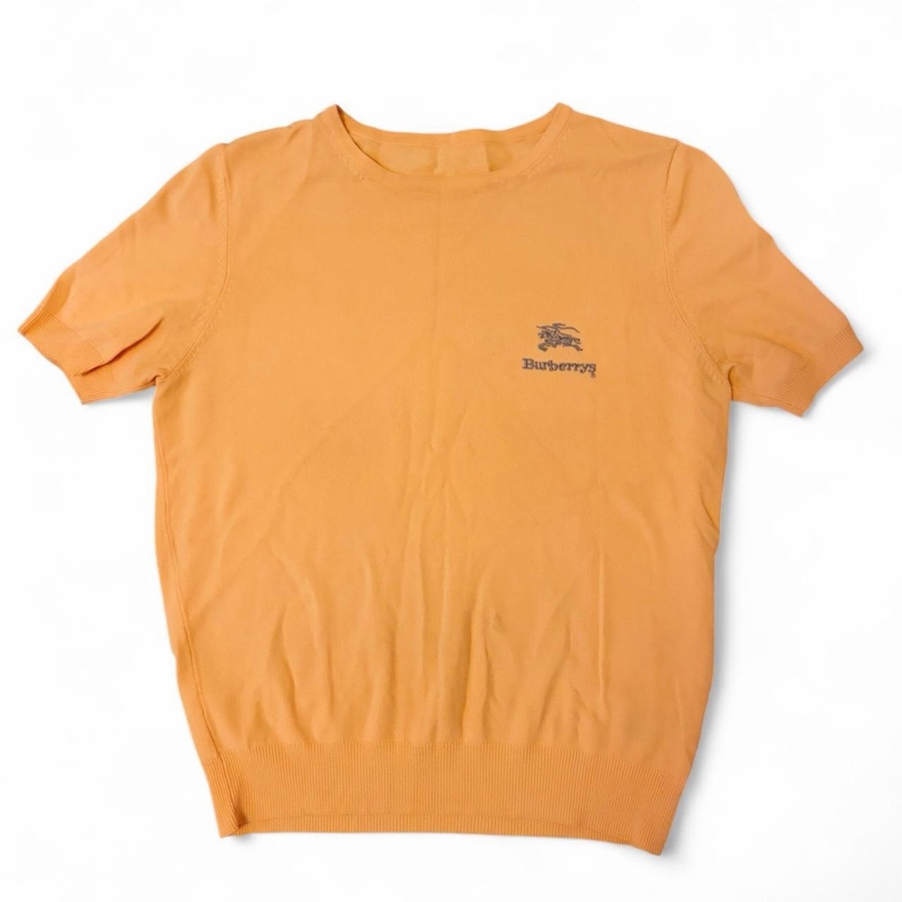 BURBERRY VTG Burberrys Peach Short Sleeve Knit Top